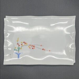 Japanese Porcelain Rectangular Handpainted Signed Appetizer Dessert Sushi Plate